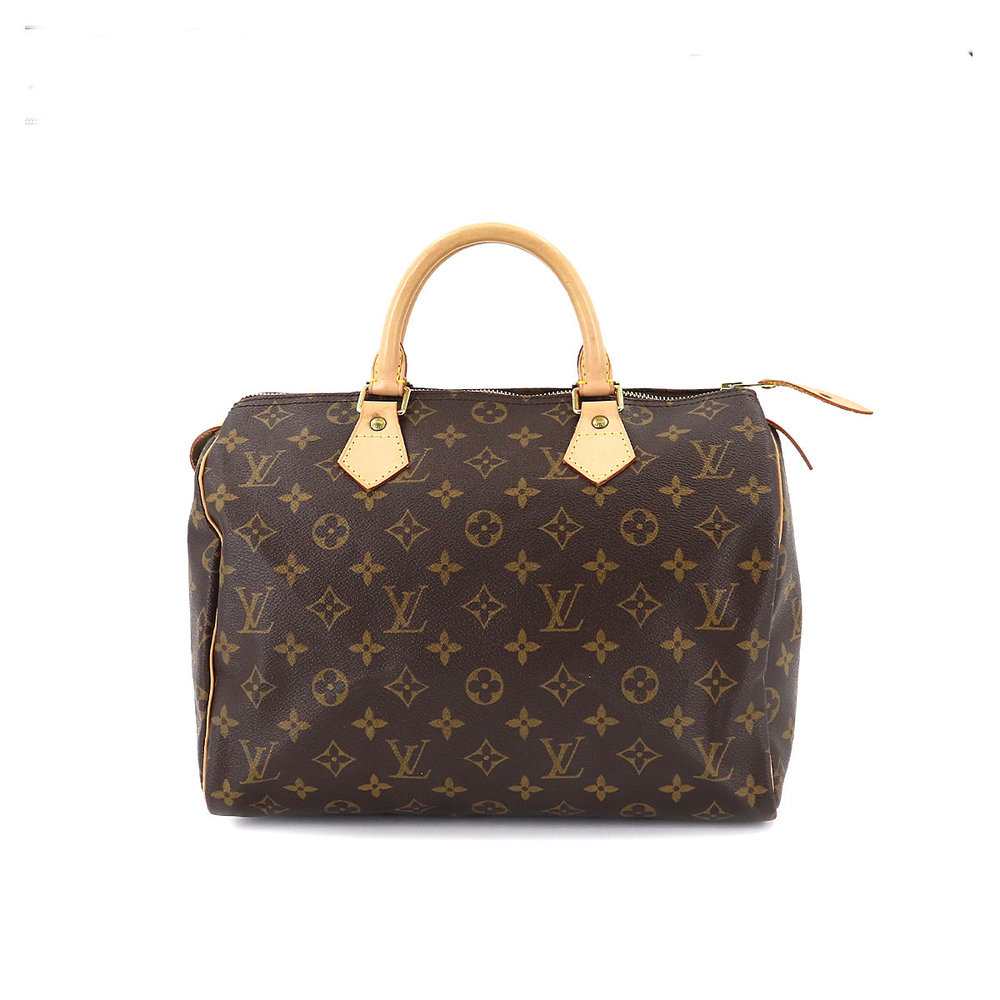 Louis Vuitton Monogram Speedy 30 HandBag Brown Gold Hardware